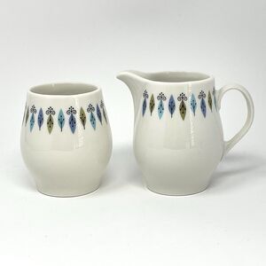 Syracuse China Nordic Creamer Sugar Vintage MCM Restaurant Made In USA